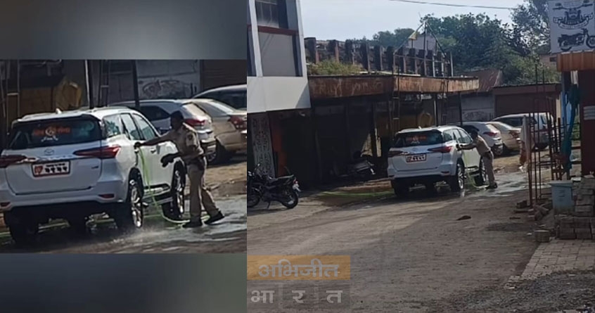 MLA Sanjay Gaikwad made security guard clean his car